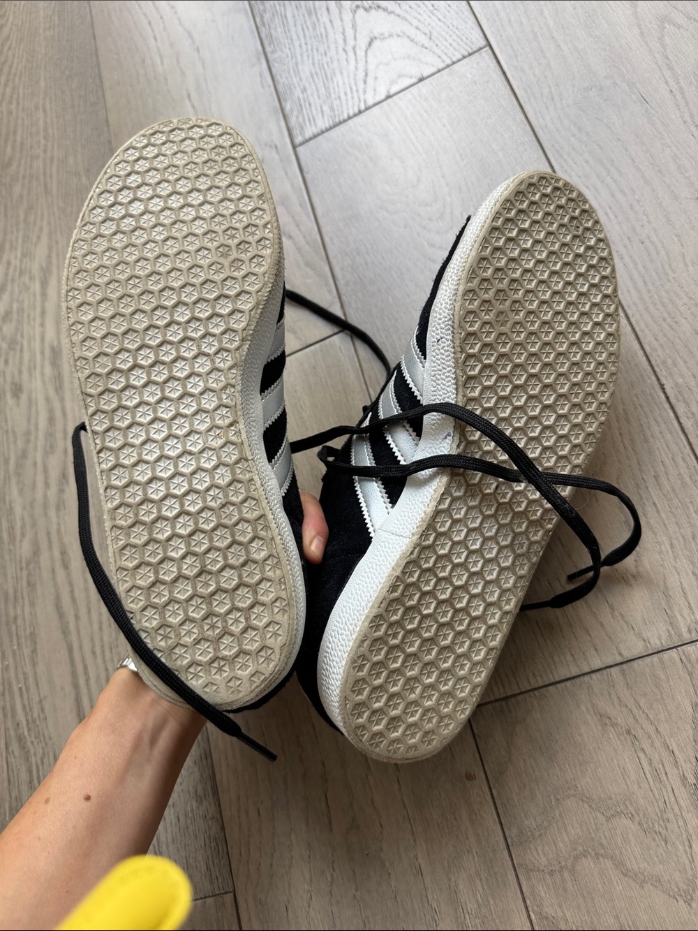 adidas Black Suede Gazelle Sneakers with silver Stripes - Picture 4 of 5
